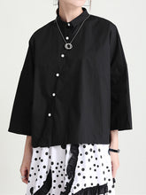 Lapel Solid Original Short Blouse